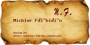 Michler Fábián névjegykártya